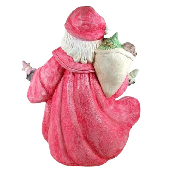 Santa w/ Bag of Toys Figurine, Handcrafted Ceramic Christmas Decor, Santa Claus - Picture 4 of 11